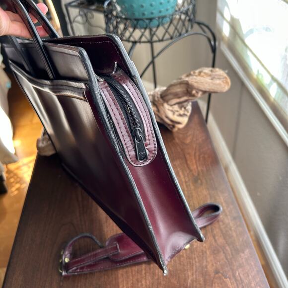 Vintage Maxine Richardson leather burgundy portfolio briefcase USA made - Picture 8 of 15
